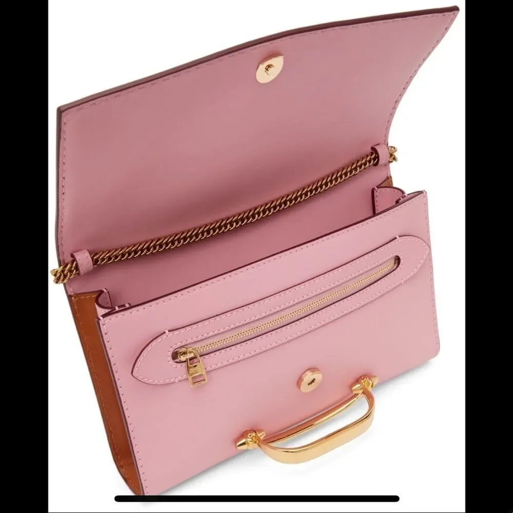 Alexander McQueen Clutch Shoulder Bag - Barbie Pink - Handbag - Designer - Gold - Picture 8 of 14